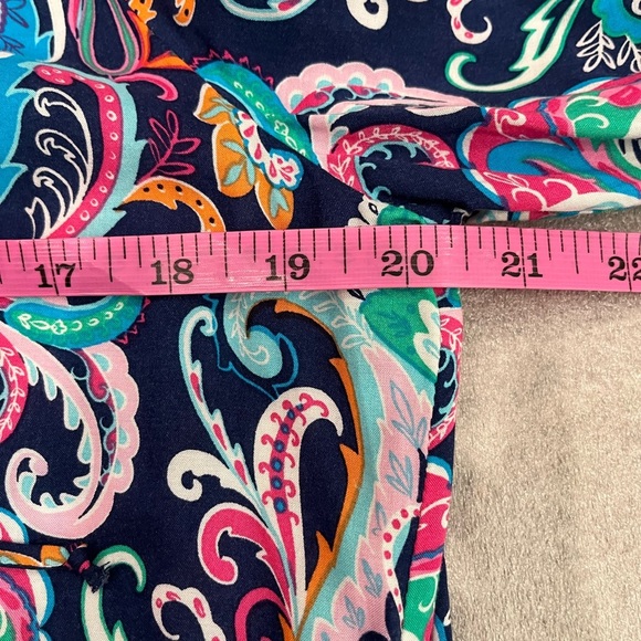 [L]Talbots Vibrant Paisley Tie-Neck Popover Blouse - Picture 6 of 8